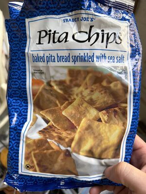 Trader Joe's Pita chips sprinkled with sea salt