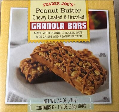 Peanut Butter Chewy Coated & Drizzled Granola Bars