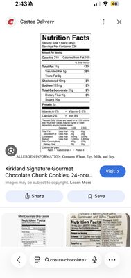 Kirkland Signature Gourmet Chocolate Chunk Cookies