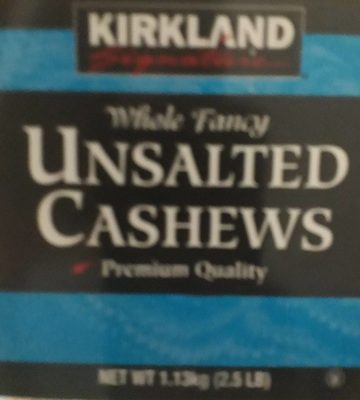 Whole fancy unsalted cashews