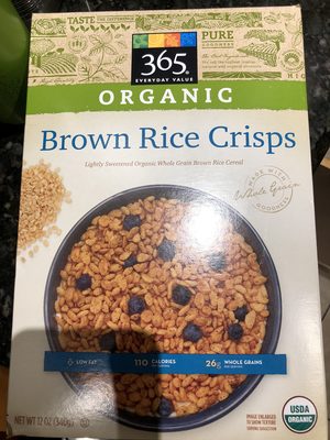 Organic lightly sweetened organic whole grain brown rice cereal