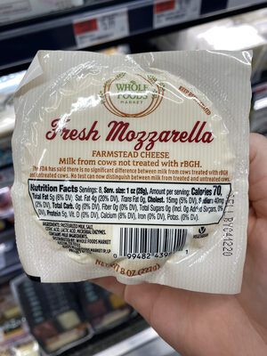 Fresh mozzarella farmstead cheese, fresh mozzarella