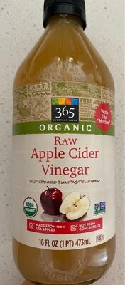 Unfiltered, unpasteurized raw apple cider vinegar