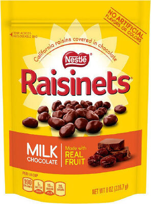 Milk chocolate covered raisins