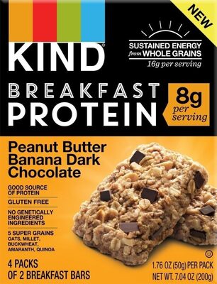 Breakfast Bar Peanut Butter Banana Dark Chocolate
