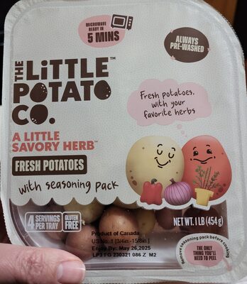 Fresh creamer potatoes with savory herb seasoning pack, savory herb