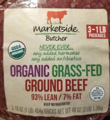 Organic Grass-Fed Ground Beef 93% Lean