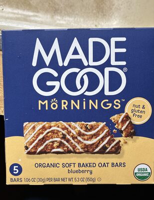 Organic soft baked oat bars