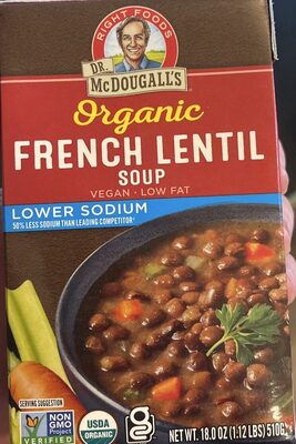 Organic French Lentil Lower Sodium Soup