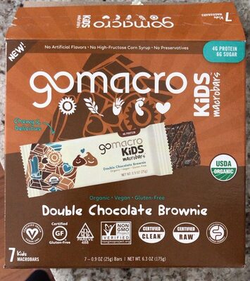 Organic Kids MacroBars Double Chocolate Brownie