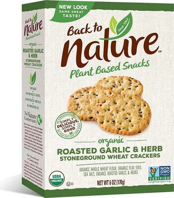Organic Roasted Garlic & Herb Stoneground Wheat Crackers