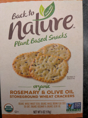Organic Rosemary & Olive Oil Stoneground Wheat Crackers