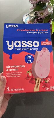 strawberries & cream frozen greek yogurt bars