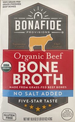 Organic Beef Bone Broth No Salt Added