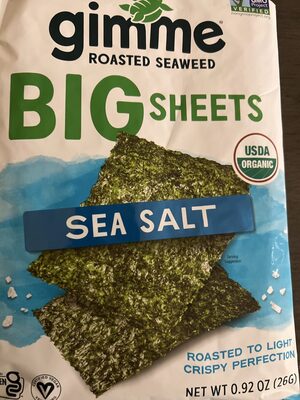 Organic BigSheets - Premium Roasted Seaweed - Sea Salt