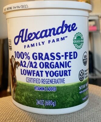 100% Grass-Fed A2/Organic Lowfat Yogurt