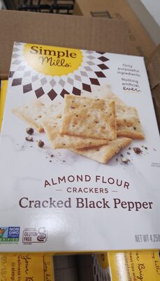 Cracked black pepper almond flour crackers