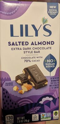 Salted Almond Extra Dark Chocolate Style Bar