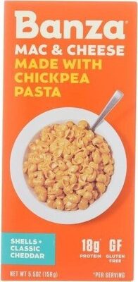 Chickpea pasta shells and cheese classic cheddar