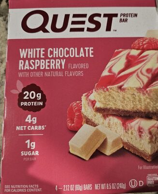 White chocolate raspberry protein bar, white chocolate raspberry