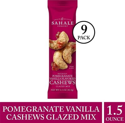 Pomegranate vanilla flavored cashews glazed mix