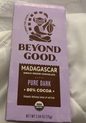 Organic Pure Dark Chocolate Bar 80% Cocoa