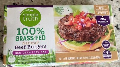 100% grass fed natural beef burgers