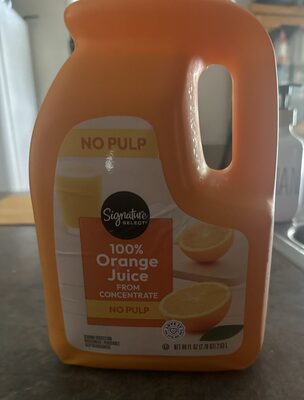 100% Orange Juice From Concentrate No Pulp