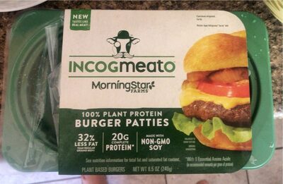 100% plant protein burger patties