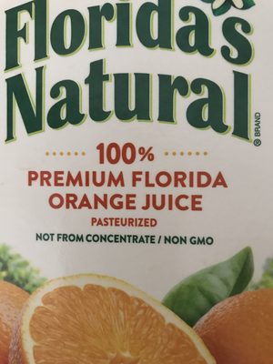 100% premium florida orange juice, some pulp