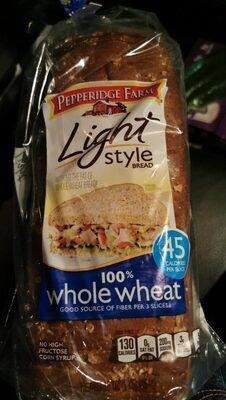 100% whole wheat light style bread