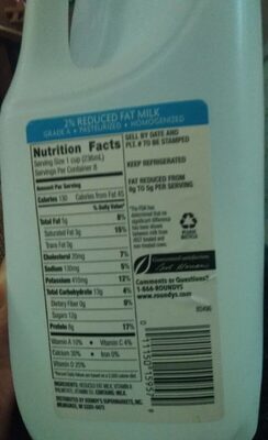 2% reduced fat milk