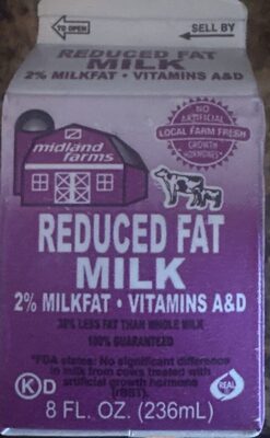 2% Reduced Fat Milk
