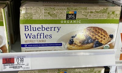 365 everyday value, blueberry waffles