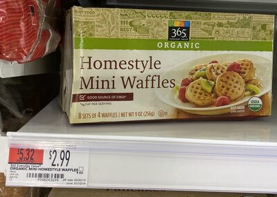 365 everyday value, organic homestyle mini waffles