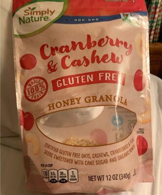 Cranberry & cashew honey granola