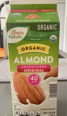 Organic Almond Unswetened Original Milk