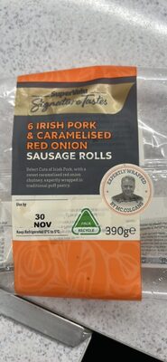 6 Irish pork & caramelised red onion sausage rolls