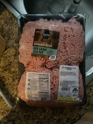 80% Lean Ground Beef 20% Fat