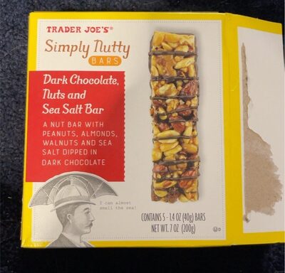 Simply Nutty Bars, Dark Chocolate, Nuts and Sea Salt Bars