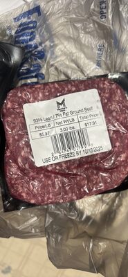 93% Lean 7% Fat Ground Beef