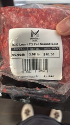 93% Lean / 7% Fat Ground Beef