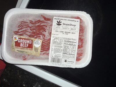 93% Lean Ground Beef 7% Fat