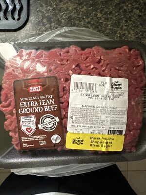 96% 4% Extra Lean Ground Beef