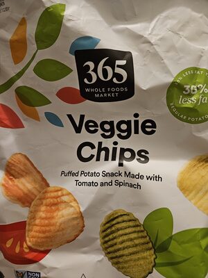A seasoned blend of potato, tomato & spinach veggie chips, potato, tomato & spinach