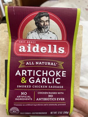Aidells, Smoked Chicken Sausage, Artichoke & Garlic