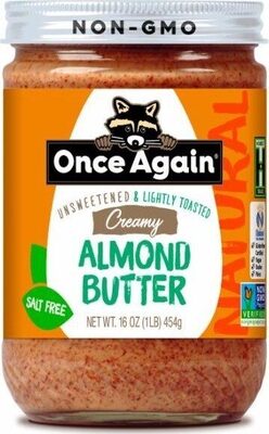 Almond Butter - Lightly Toasted - Creamy - Unsweetened & Salt Free