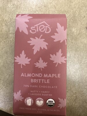 Almond Maple Brittle 70% Dark Chocolate Organic