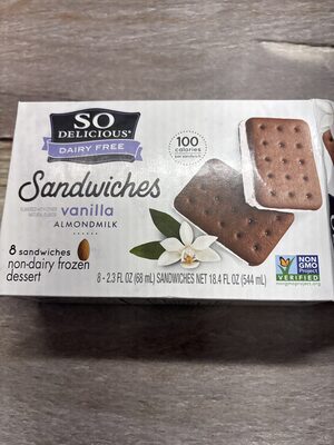 Almond Milk Non-Dairy Frozen Dessert Vanilla Sandwiches