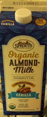 Almondmilk Organic Vanilla Unsweetened